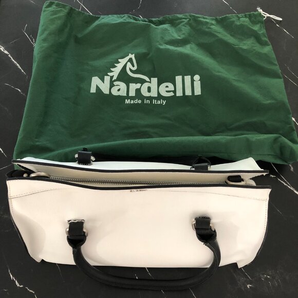 Nardelli Women’s White Black Bag Purse - Picture 11 of 12